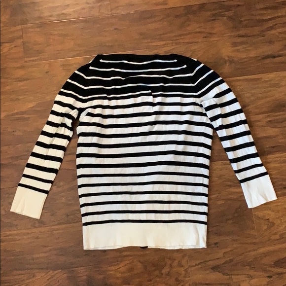 Black and White Striped Cardigan - Picture 2 of 3